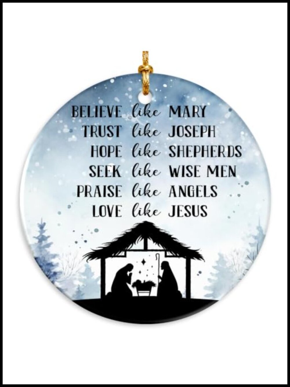 Nativity Christmas Ornament Ceramic Hanging Keepsake Religious Decor